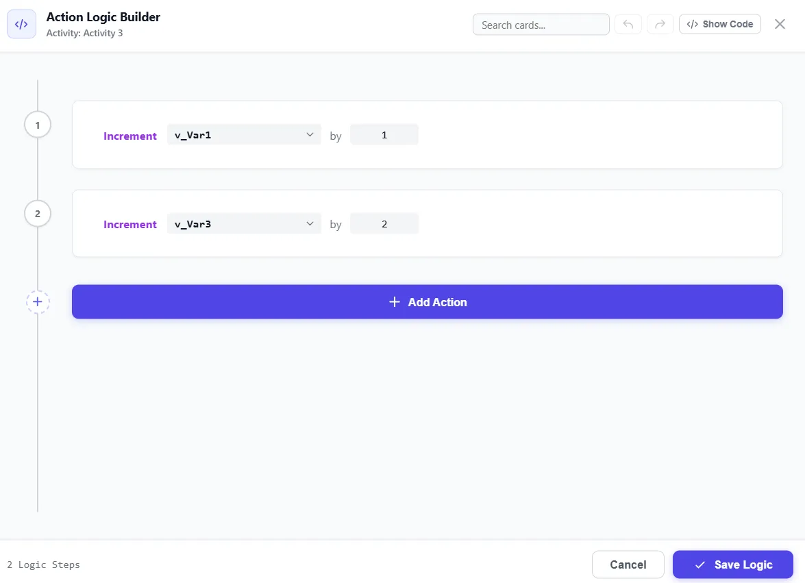 The Action Logic Builder