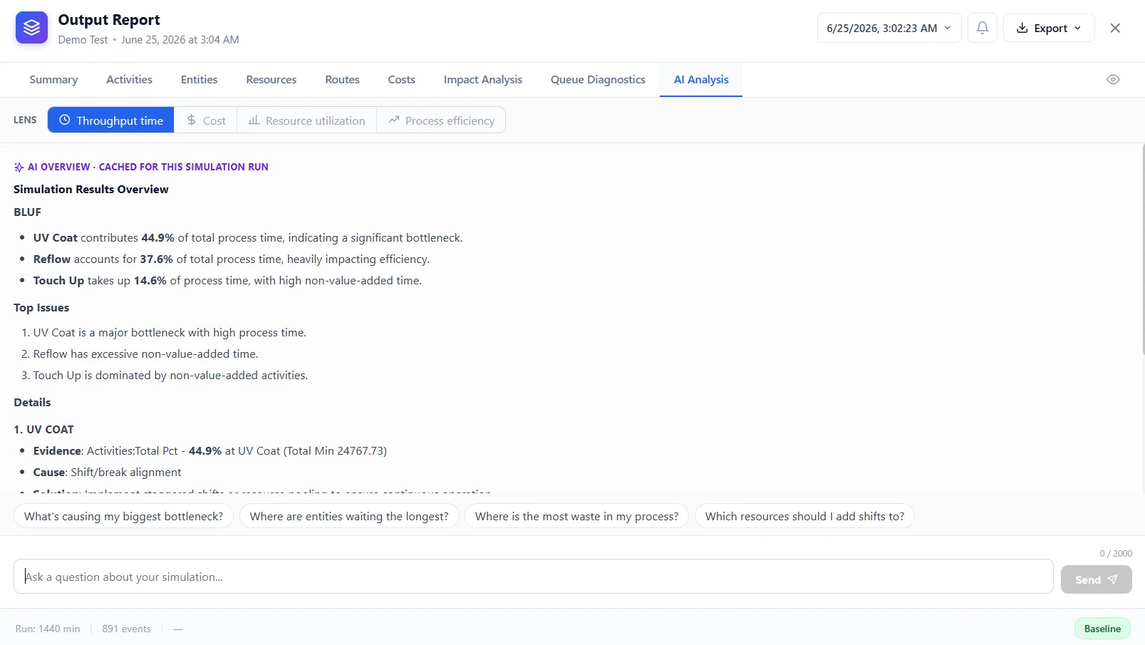 AI Analysis reads the run results and explains what to fix first.