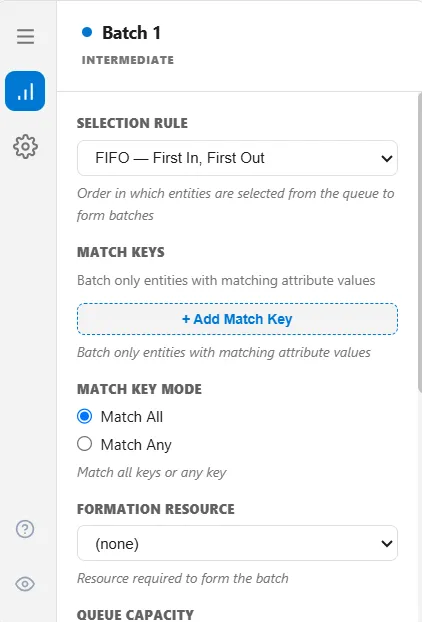 The batch Intermediate tab