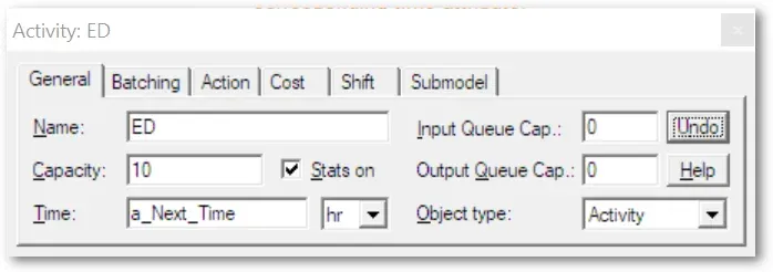The activity properties dialog reading processing time from a common attribute
