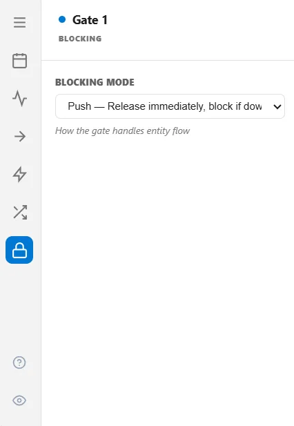 The gate Blocking tab