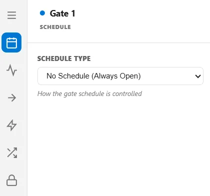 The gate Schedule tab