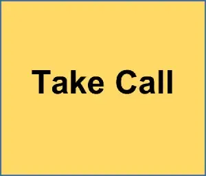 The same "take call" activity with a short, optimized name
