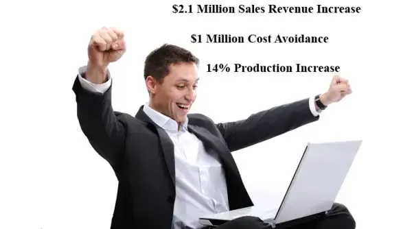 The added sales revenue that followed the modeled production increase