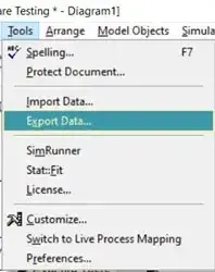 Exporting the data from ProcessModel