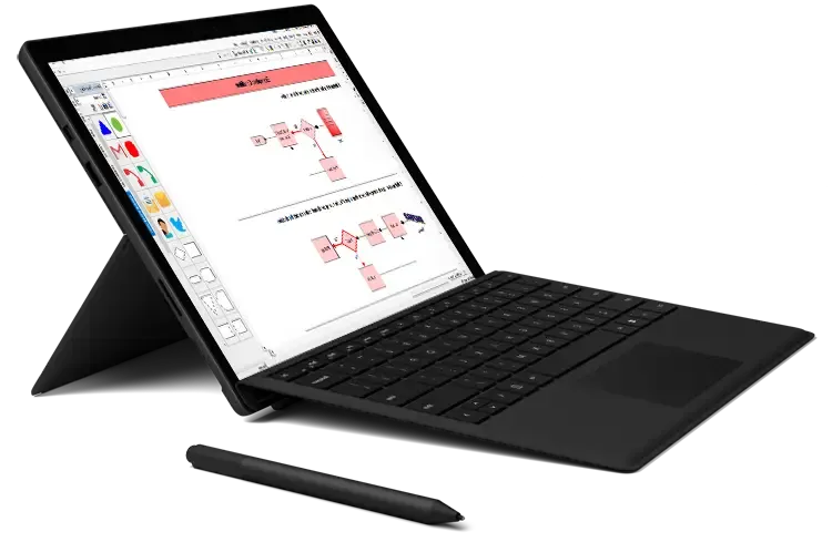 ProcessModel open on a laptop, showing a process model on the canvas