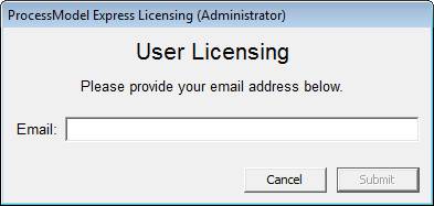 Generate a new license with only your email address.