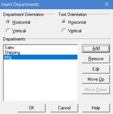 adding department names to processmodel