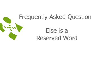 Else is a Reserved Word