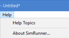 Help menu in simrunner