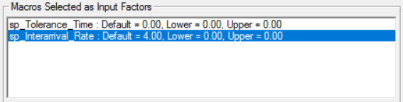 Macros selected as input factors