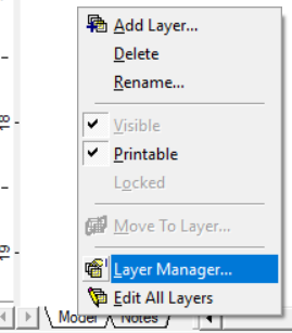 opening layer manager in processmodel