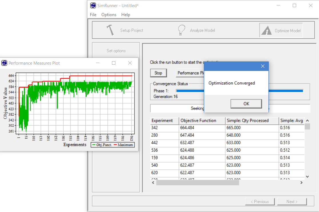 Optimization converged in simrunner