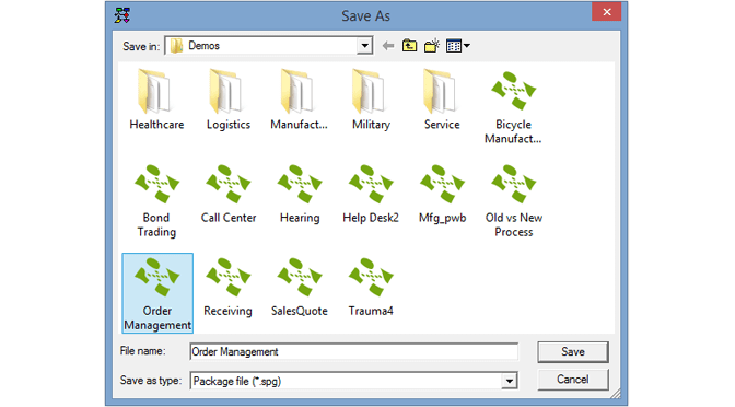 Process simulation files saved as .spg.
