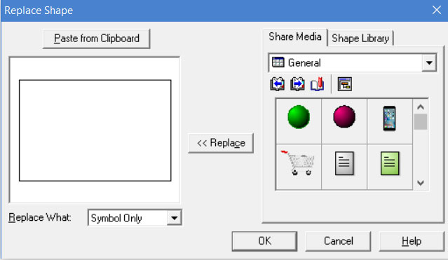 Replace shape in processmodel