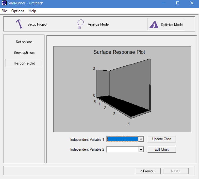 Response plot for simrunner optimization