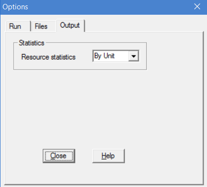 simulation output files tab in processmodel