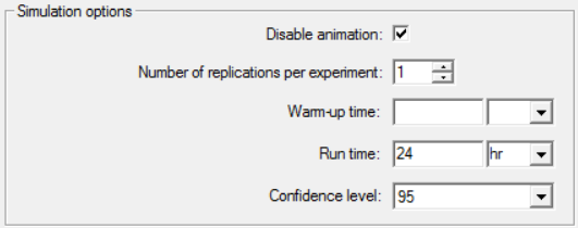 Simulation options in simrunner