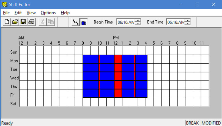 Creating shifts in ProcessModel Shift Definition