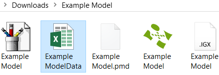 exported data file from processmodel