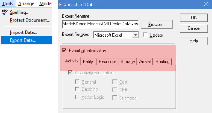 exporting model data from ProcessModel