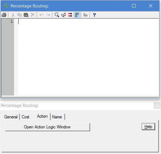 Properties dialog entity routing action ProcessModel software