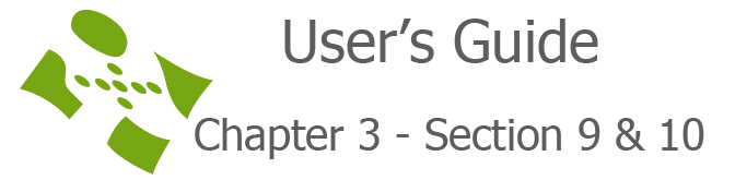 User's guide chapter 3 section 9 & 10