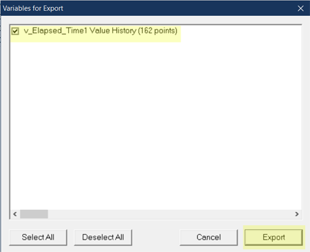 export variable data dialog in Calculate Elapsed Time